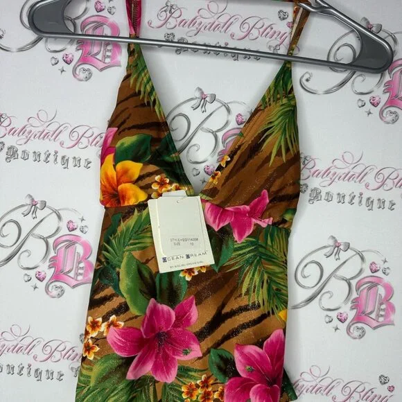 Ocean dream tankini top swim beach brand new vintage size 10 sparkly - Picture 8 of 8